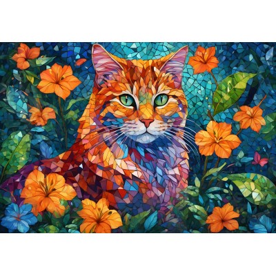 Puzzle Alipson-Puzzle-F-50160 Chat Mosaïque