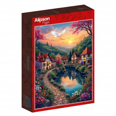 Puzzle Alipson-Puzzle-F-50178 Le Village au Bord de l'Eau