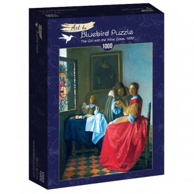 Puzzle Art-by-Bluebird-60067 Vermeer- The Girl with the Wine Glass, 1659