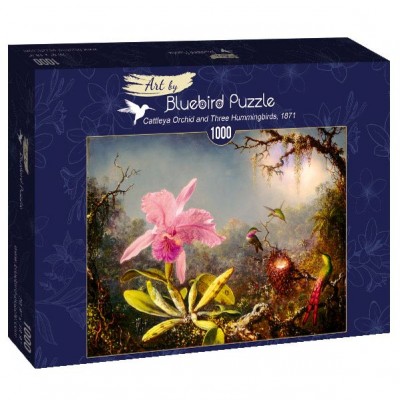Puzzle Art-by-Bluebird-60097 Martin Johnson Heade - Cattleya Orchid and Three Hummingbirds, 1871