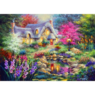 Puzzle Bluebird-Puzzle-70060 Cottage Pond