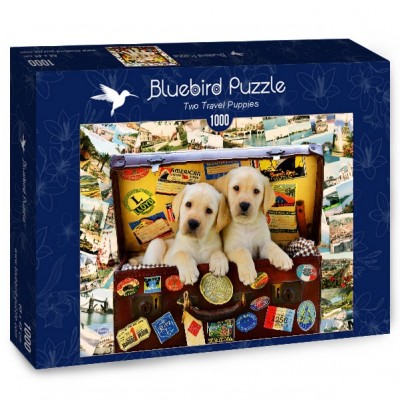 Puzzle Bluebird-Puzzle-70237-P Two Travel Puppies