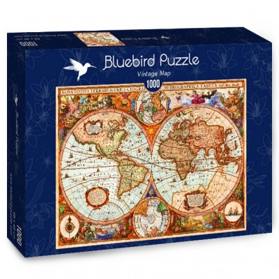 Puzzle Bluebird-Puzzle-70329-P Vintage Map