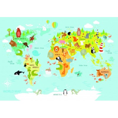 Puzzle Bluebird-Puzzle-70357 World Map for Kids