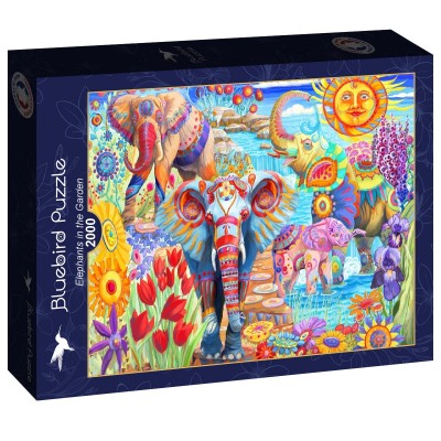 Puzzle Bluebird-Puzzle-F-90015 Elephants in the Garden
