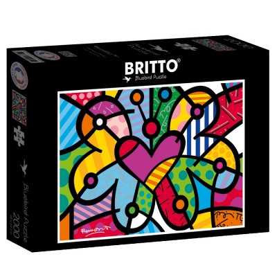Puzzle Bluebird-Puzzle-F-90025 Romero Britto - Heart butterfly