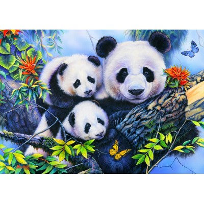 Puzzle Bluebird-Puzzle-F-90062 Panda Family