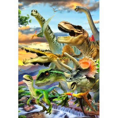 Puzzle Bluebird-Puzzle-F-90088 Dino Sunset