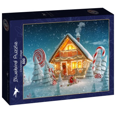 Puzzle Bluebird-Puzzle-F-90130 Illuminated Christmas Cottage