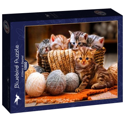 Puzzle Bluebird-Puzzle-F-90264 Kittens in Basket