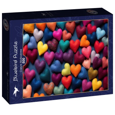 Puzzle Bluebird-Puzzle-F-90546 Coeurs Multicolores
