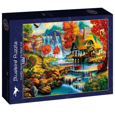 Puzzle Bluebird-Puzzle-F-90583 Country House by the Water Fall