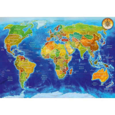 Puzzle Bluebird-Puzzle-F-90879 World Geo-Political Map