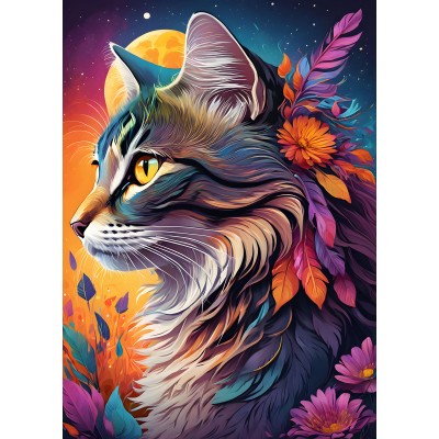 Puzzle Bluebird-Puzzle-F-90942 Floral Cat