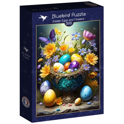Puzzle Bluebird-Puzzle-F-90956 Oeufs de Pâques et Fleurs