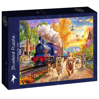 Puzzle Bluebird-Puzzle-F-90985 A la Poursuite du Train