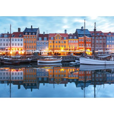 Puzzle Bluebird-Puzzle-F-90992 Nyhavn à la Tombée de la Nuit - Copenhague