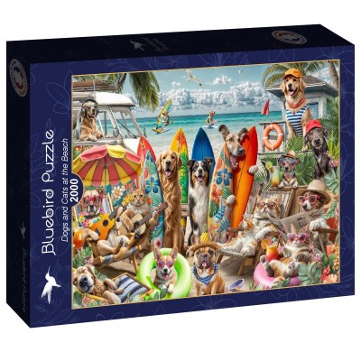 Puzzle Bluebird-Puzzle-F-91023 Chiens et Chats à la Plage