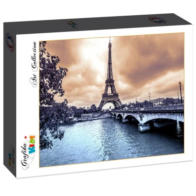 Puzzle Grafika-F-30923 La Tour Eiffel par Temps de Pluie en Hiver