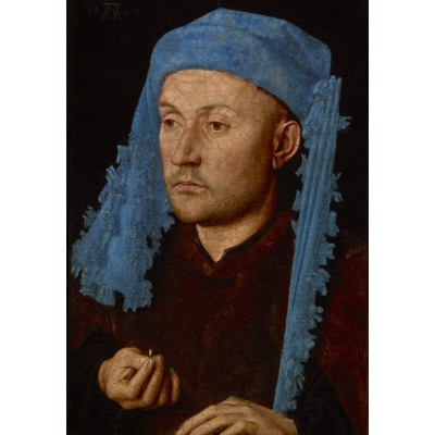 Puzzle Grafika-F-31140 Jan van Eyck - Portrait of a Man with a Blue Chaperon, 1430-33