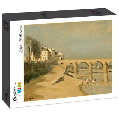 Puzzle Grafika-F-31219 Jean-Baptiste-Camille Corot : Pont sur la Saône à Mâcon, 1834