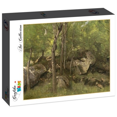 Puzzle Grafika-F-31226 Jean-Baptiste-Camille Corot : Rochers en Forêt de Fontainebleau, 1860-1865