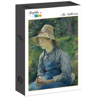 Puzzle Grafika-F-31246 Camille Pissarro : Jeune Paysanne avec un Chapeau de Paille, 1881