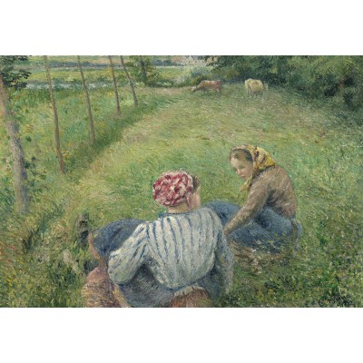 Puzzle Grafika-F-31249 Camille Pissarro : Jeunes Paysannes se Reposant dans les Champs Près de Pontoise, 1882