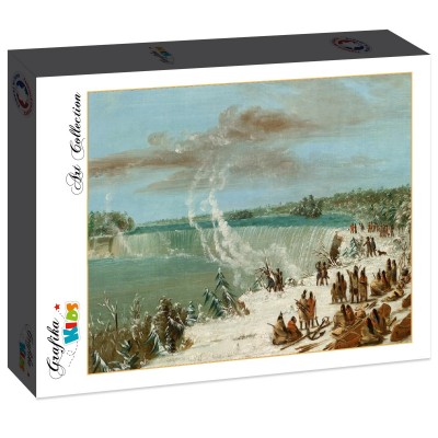 Puzzle Grafika-F-31314 George Catlin : Portage Autour des chutes de Niagara à Table Rock, 1847-1848