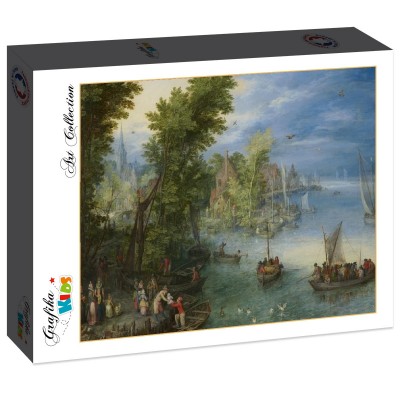 Puzzle Grafika-F-31532 Jan Brueghel - River Landscape, 1607