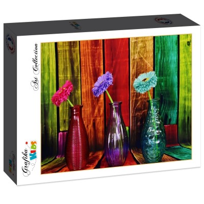 Puzzle Grafika-F-31542 Vases Fleuris et Colorés 