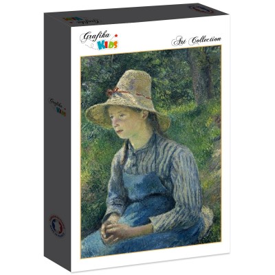Puzzle Grafika-F-31785 Camille Pissarro : Jeune Paysanne avec un Chapeau de Paille, 1881