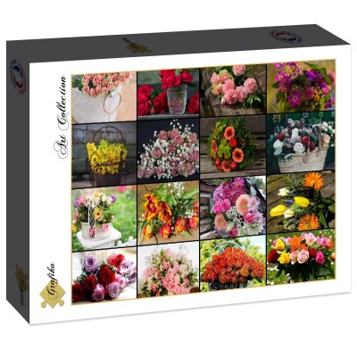 Puzzle Grafika-F-30100 Collage - Bouquets de Fleurs
