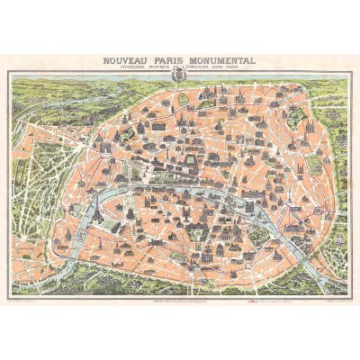 Puzzle Grafika-F-30123 Plan de Paris Monumental, 1900