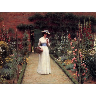 Puzzle Grafika-F-30143 Edmund Blair Leighton : Lady in a Garden