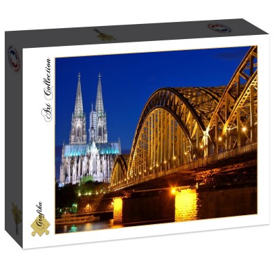 Puzzle Grafika-F-30316 Cathédrale et Pont Hohenzollern de Cologne