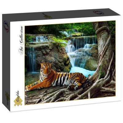 Puzzle Grafika-F-30427 Tigre et Cascade