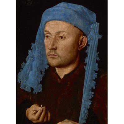 Puzzle Grafika-F-30473 Jan van Eyck - Portrait of a Man with a Blue Chaperon, 1430-33