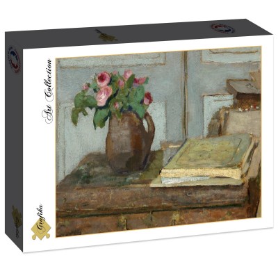 Puzzle Grafika-F-30499 Edouard Vuillard : La palette de l'Artiste et un Vase avec des Roses, 1898