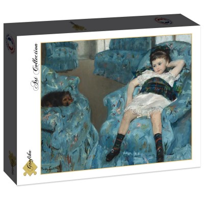 Puzzle Grafika-F-30535 Mary Cassatt : Petite Fille dans un Fauteuil Bleu, 1878