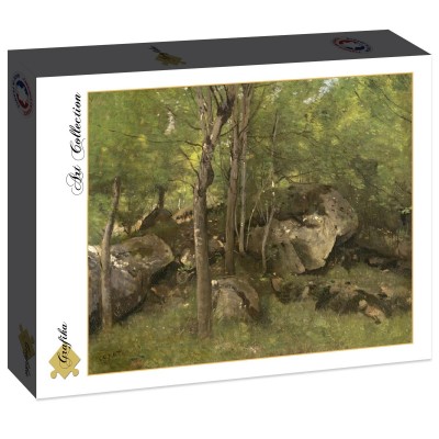 Puzzle Grafika-F-30550 Jean-Baptiste-Camille Corot : Rochers en Forêt de Fontainebleau, 1860-1865