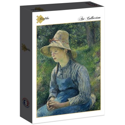 Puzzle Grafika-F-30569 Camille Pissarro : Jeune Paysanne avec un Chapeau de Paille, 1881