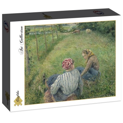Puzzle Grafika-F-30572 Camille Pissarro : Jeunes Paysannes se Reposant dans les Champs Près de Pontoise, 1882