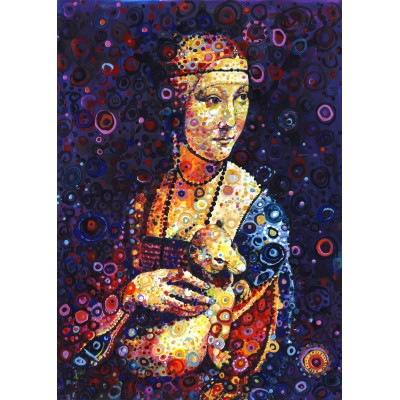 Puzzle Grafika-F-32215 Leonardo da Vinci: Lady with an Ermine, by Sally Rich