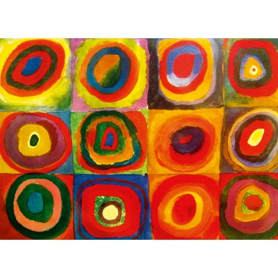 Puzzle Grafika-F-32670 Pièces XXL - Vassily Kandinsky - Color Study: Squares with Concentric Circles