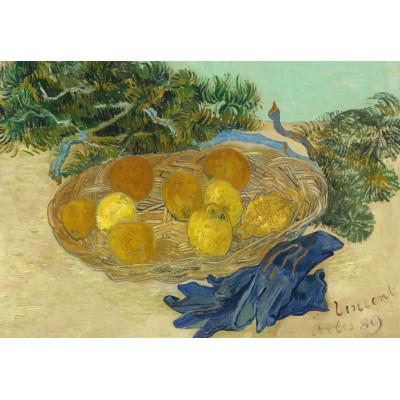 Puzzle Grafika-F-32753 Van Gogh Vincent - Still Life of Oranges and Lemons with Blue Gloves, 1889