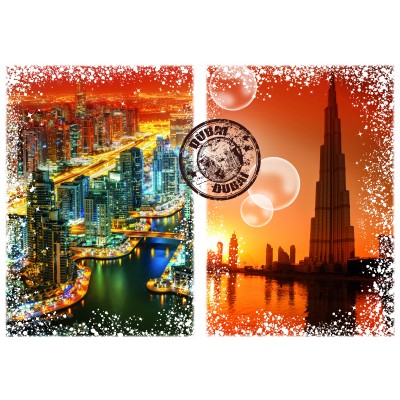 Puzzle Grafika-F-33018 Travel around the World - Dubaï - Sunset