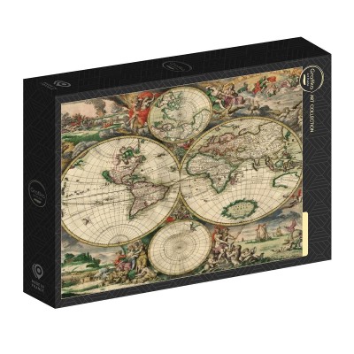 Puzzle Grafika-F-33453 Carte du Monde, Produced in Amsterdam, 1689