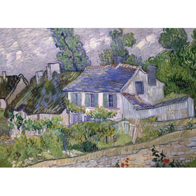 Grafika-F-33665 2 Puzzles - L'Art de Van Gogh : La Nuit étoilée, 1889 - Maison à Auvers, 1890