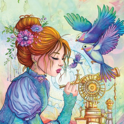 Puzzle Grafika-F-33703 La Fille aux Oiseaux